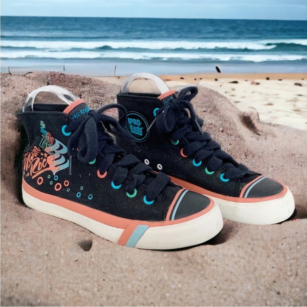 PRO-Keds Glam Roc Hightop Fabric Sneakers, Size 7